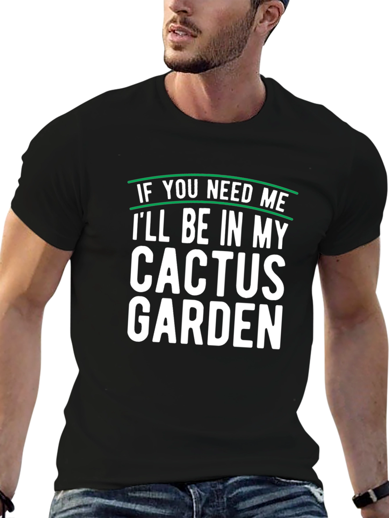 Cactus Garden Graphic T-Shirt Mens Black Tee