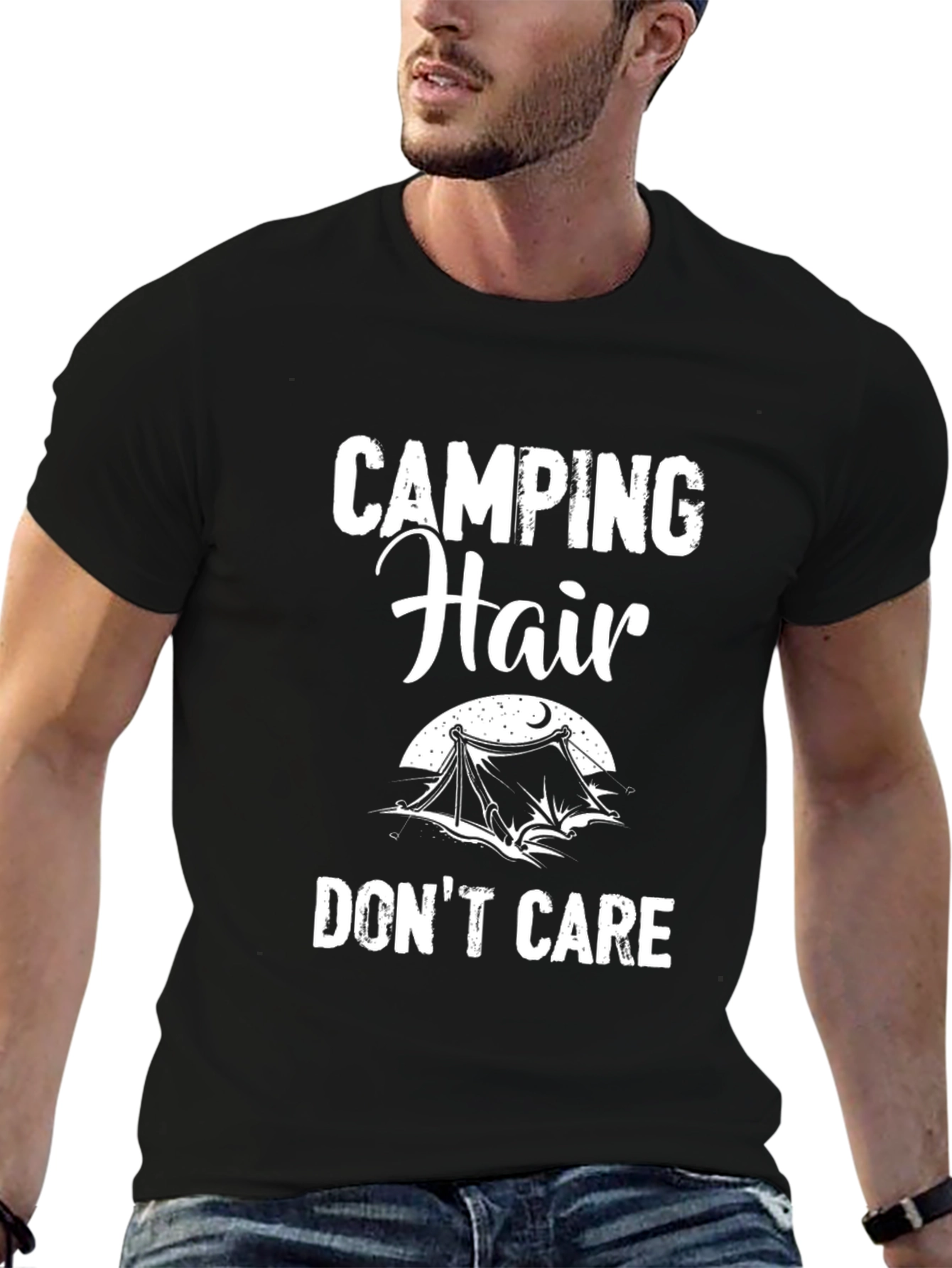 Camping Hair Dont Care Graphic Tee