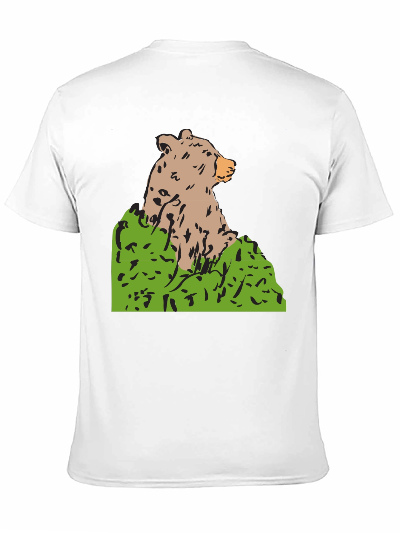 Bear Graphic Print Black T-Shirt