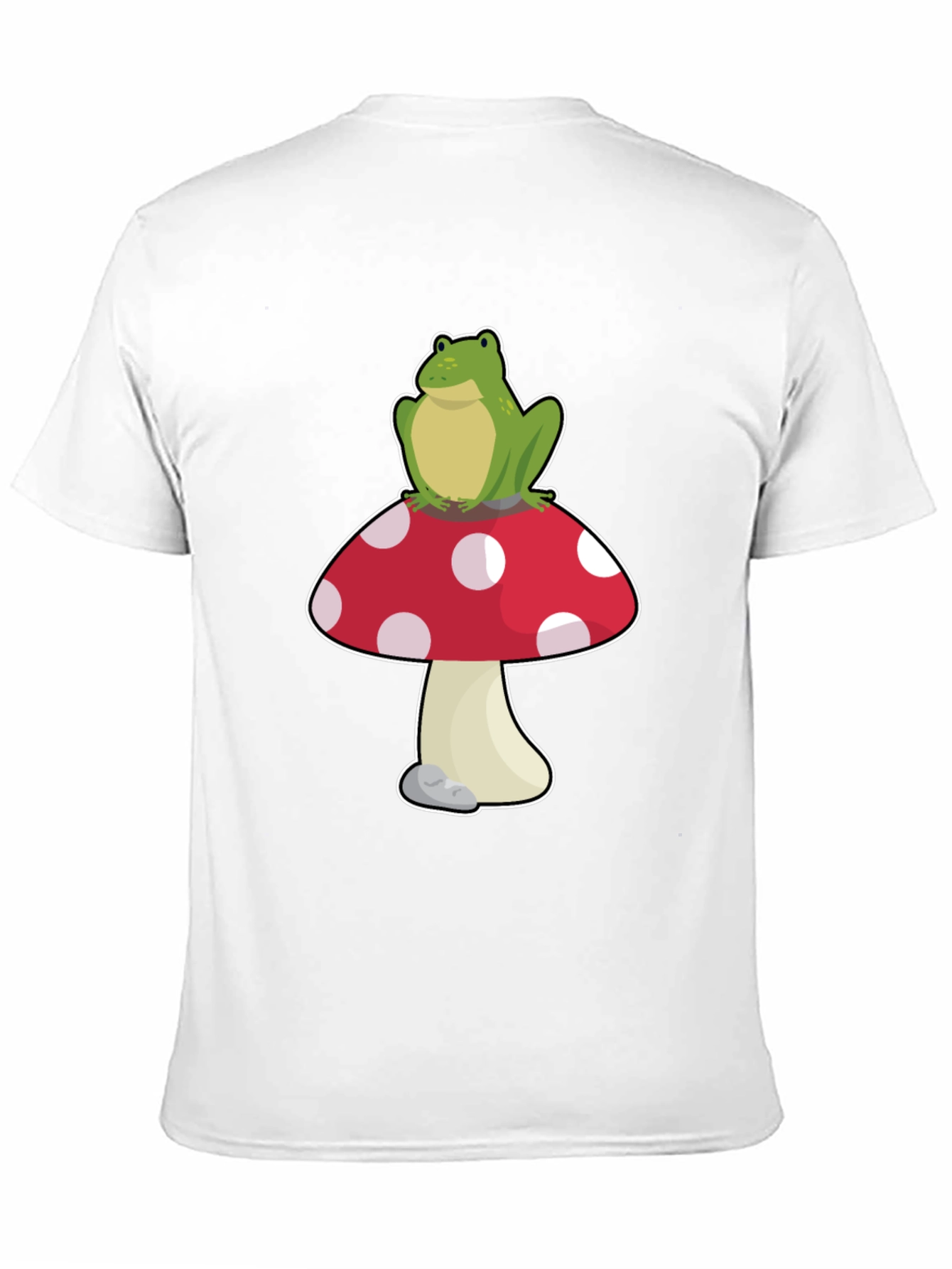 Frog on Mushroom T-Shirt - Black Cotton Tee