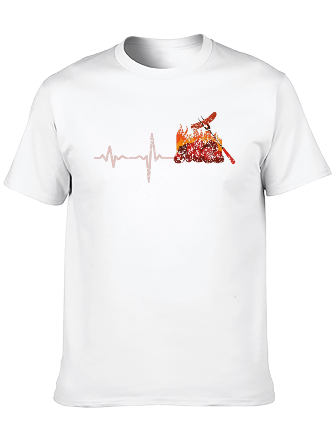Firefighter Heartbeat Graphic T-Shirt