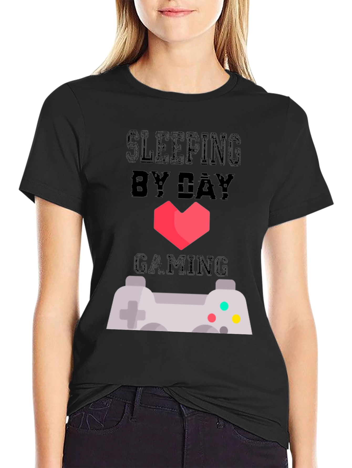 Sleeping By Day Gaming By Night Graphic Tee