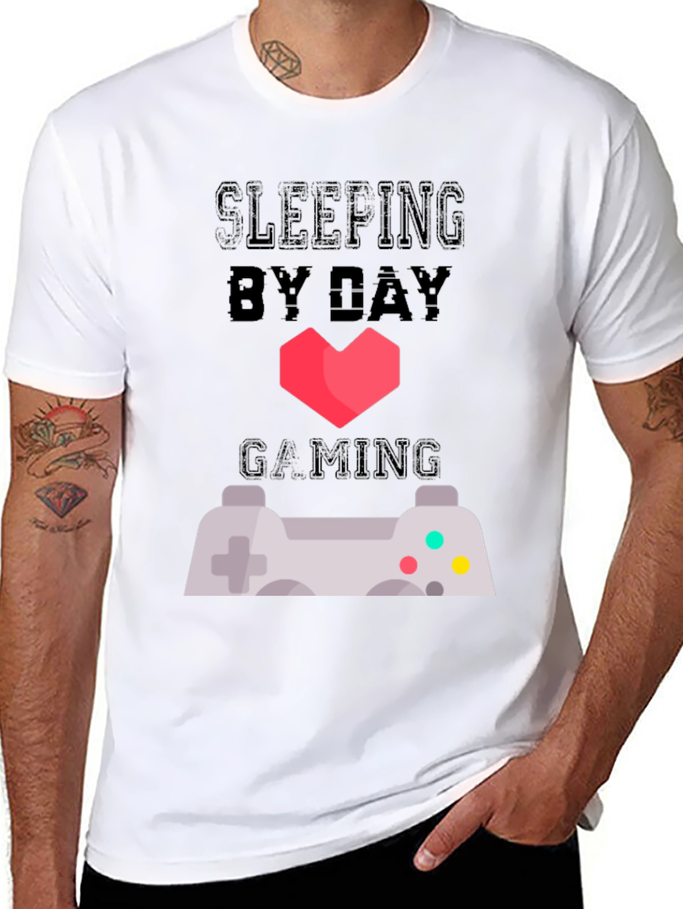 Sleeping By Day Gaming By Night Graphic Tee