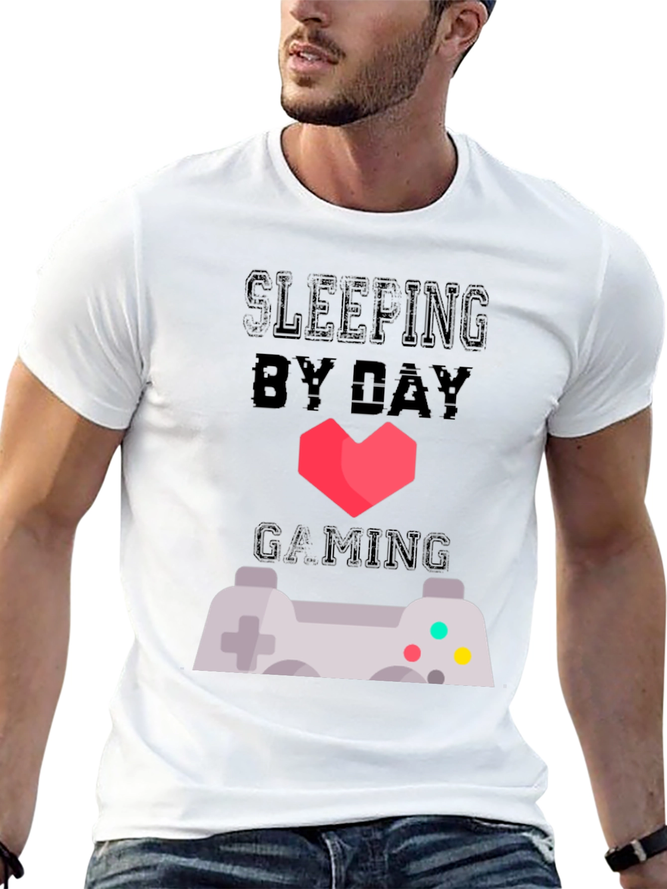 Sleeping By Day Gaming By Night Graphic Tee