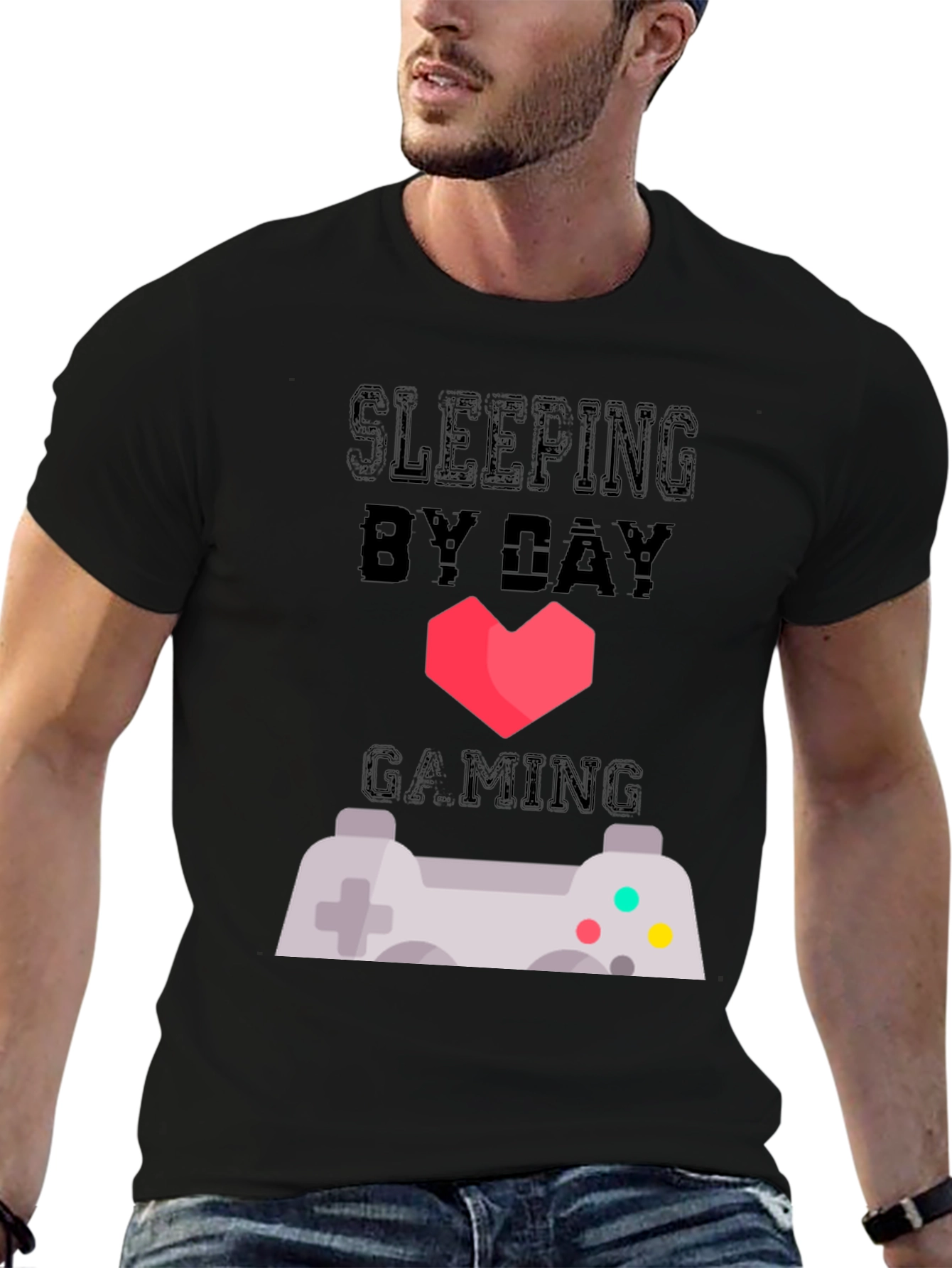 Sleeping By Day Gaming By Night Graphic Tee