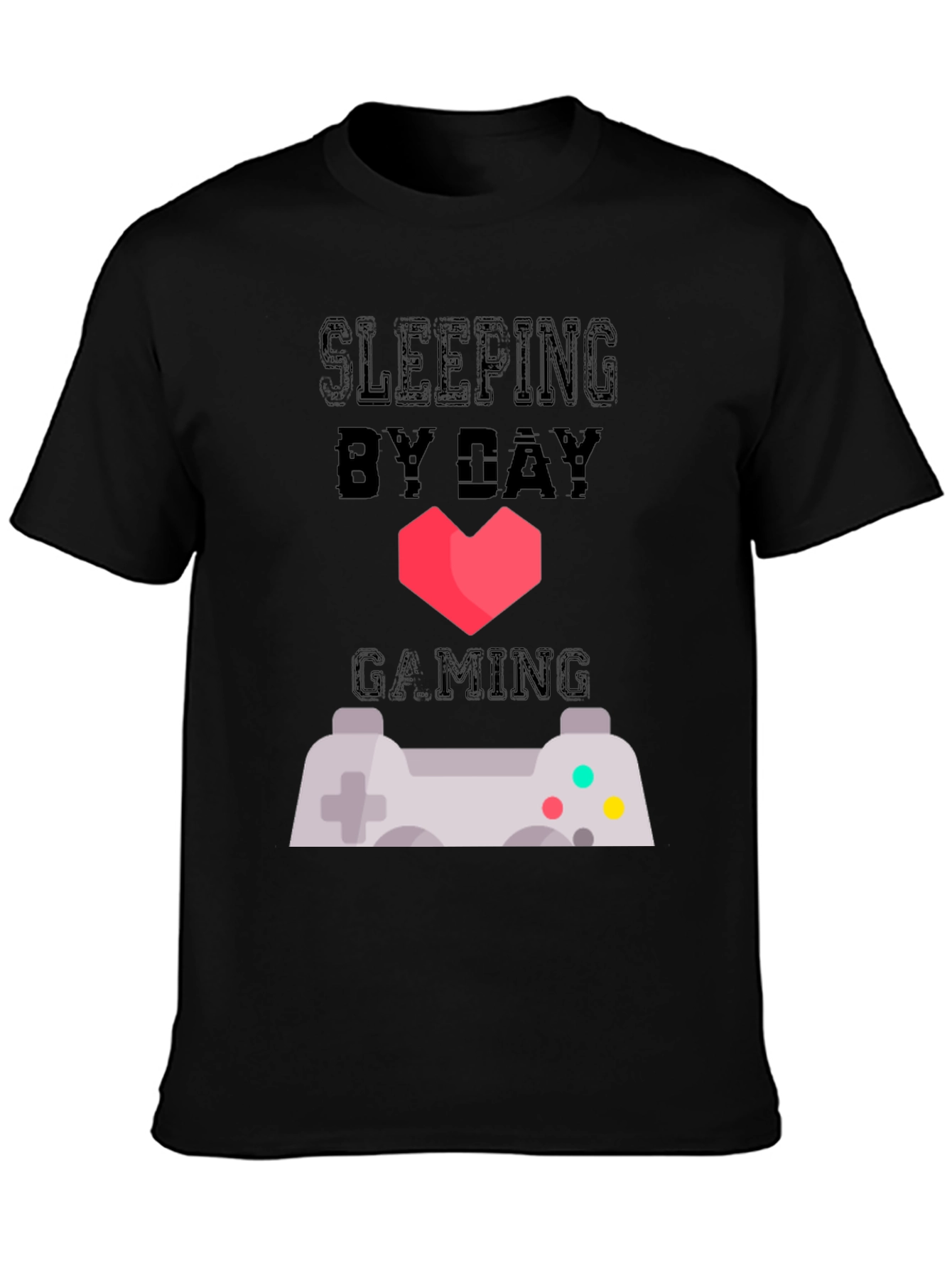 Sleeping By Day Gaming By Night Graphic Tee