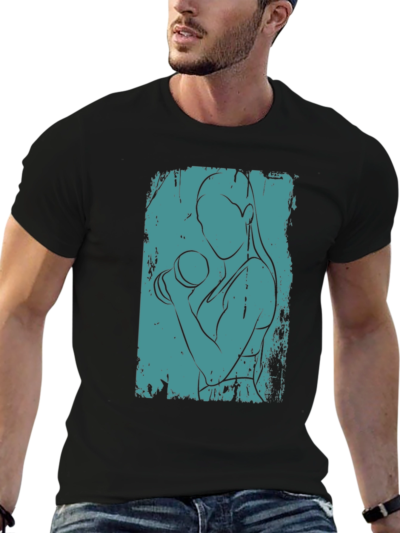 Fitness Woman Graphic Tee - Stylish Workout Shirt