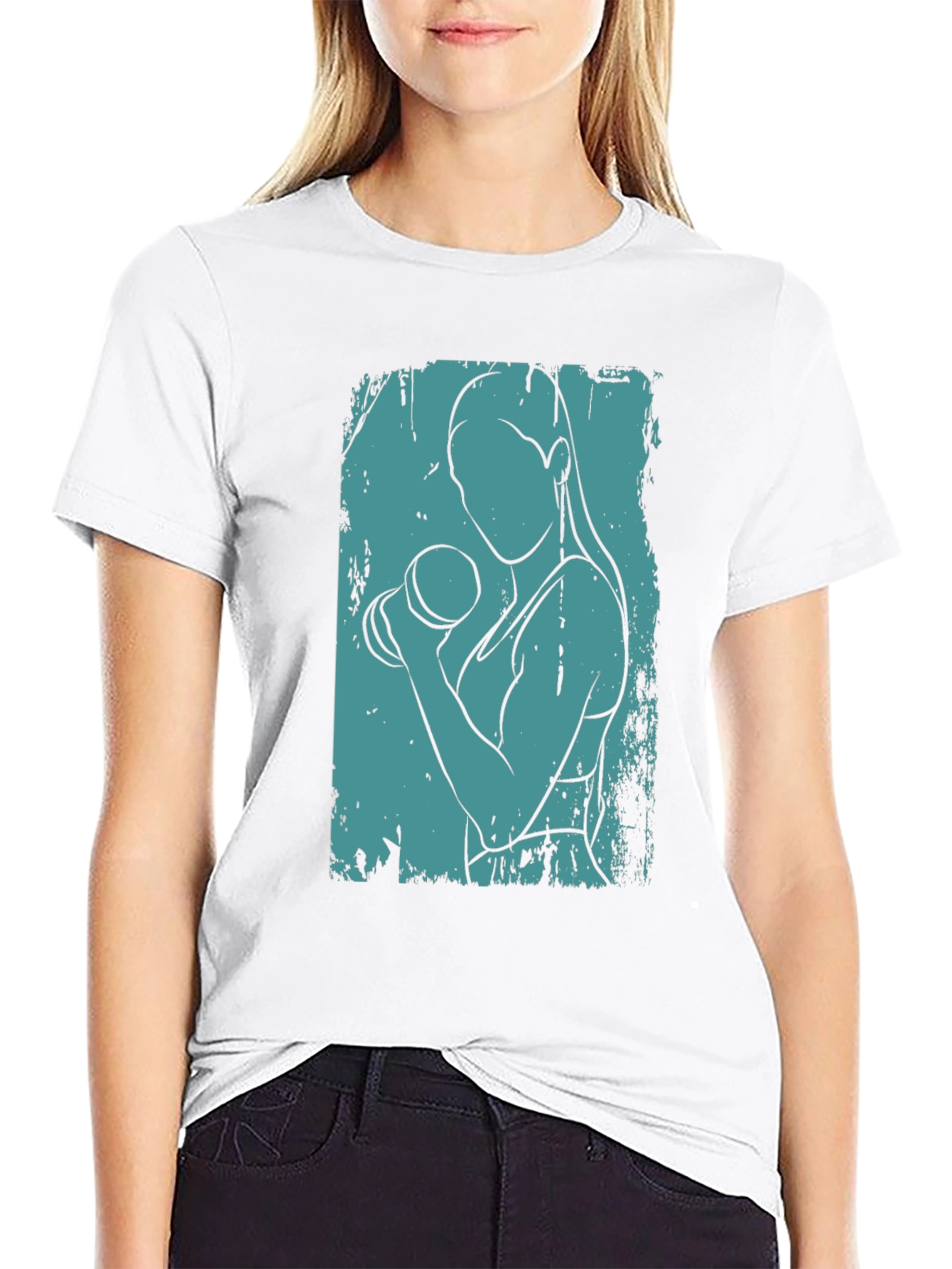 Fitness Woman Graphic Tee - Stylish Workout Shirt