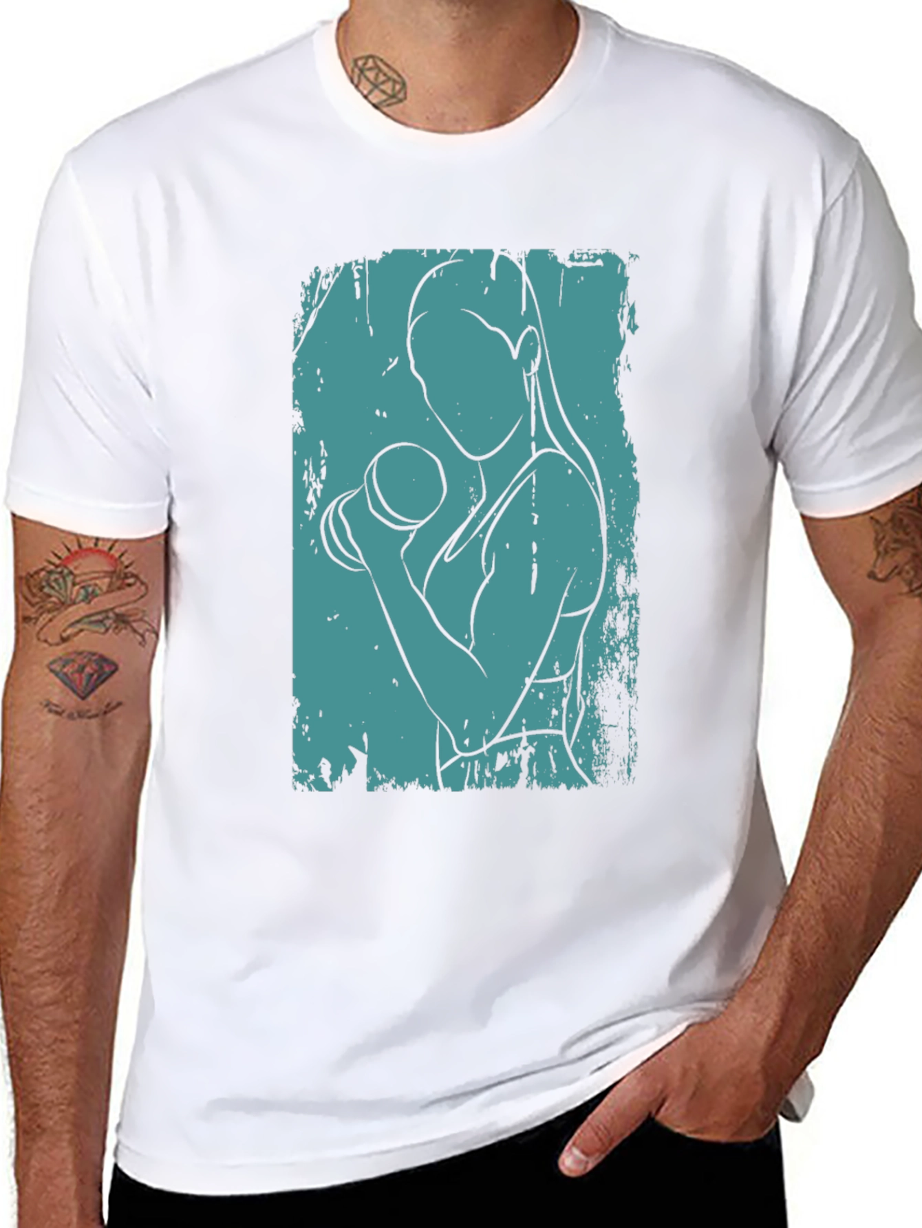Fitness Woman Graphic Tee - Stylish Workout Shirt
