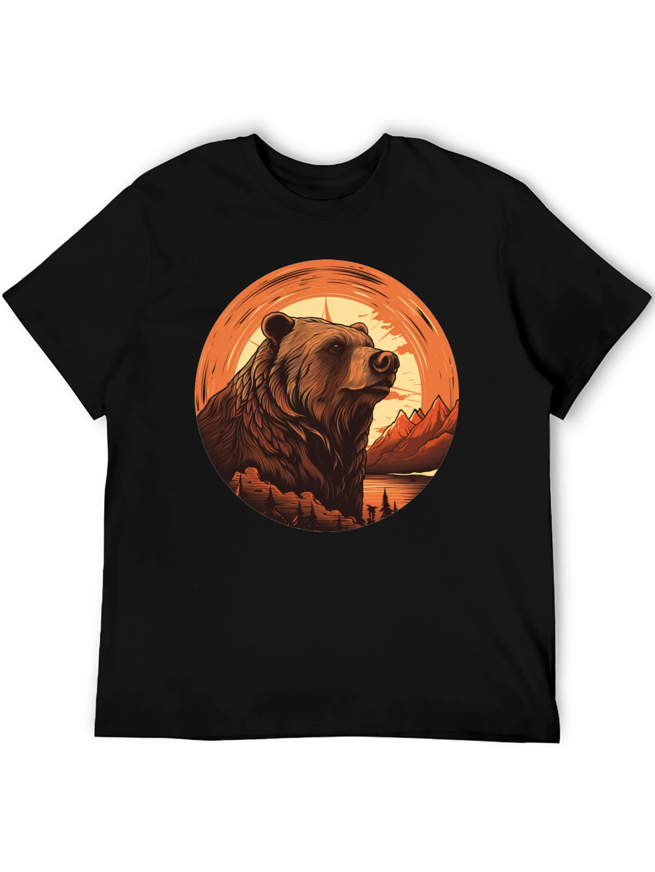 Grizzly Bear Graphic Tee - Nature Adventure Shirt