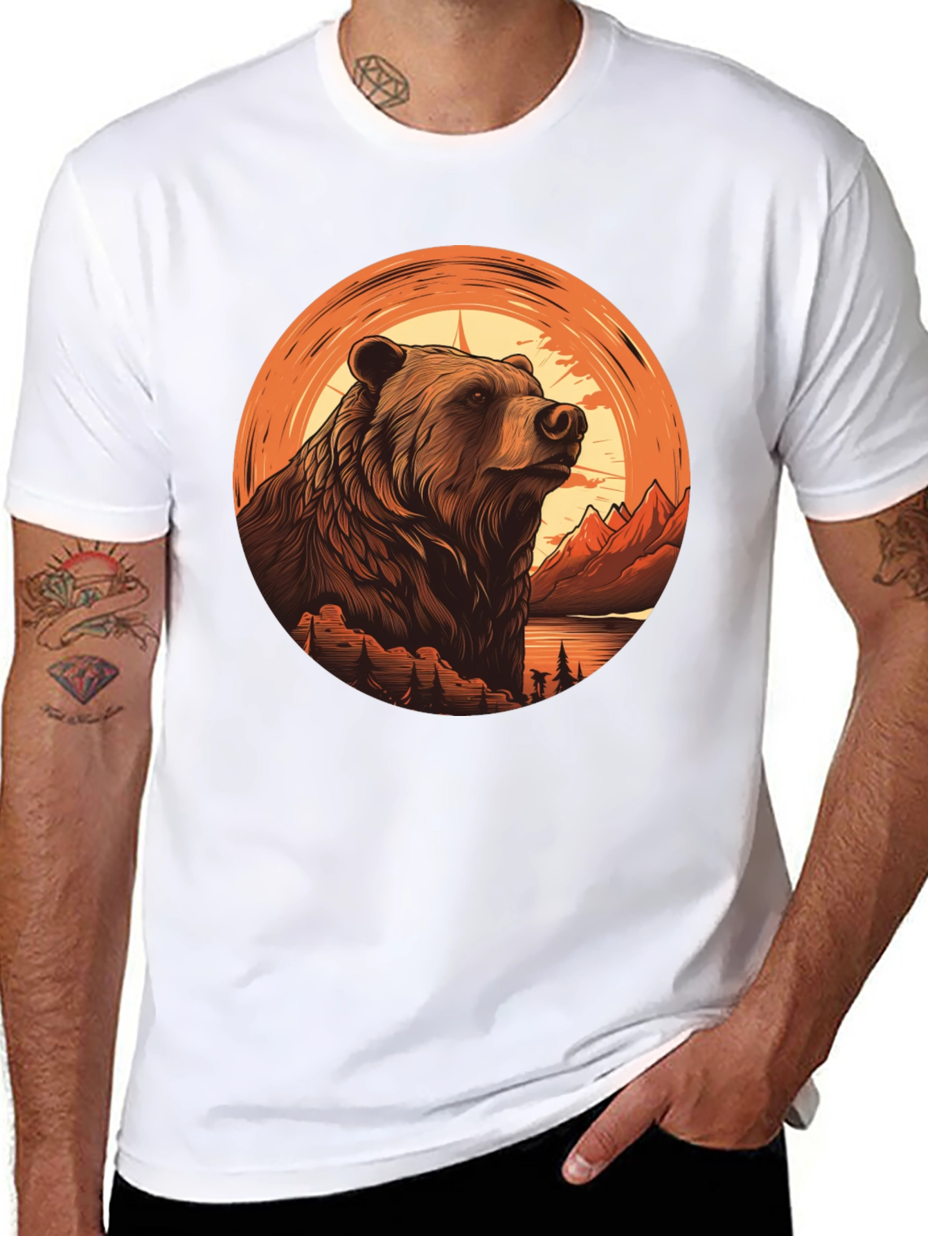 Grizzly Bear Graphic Tee - Nature Adventure Shirt