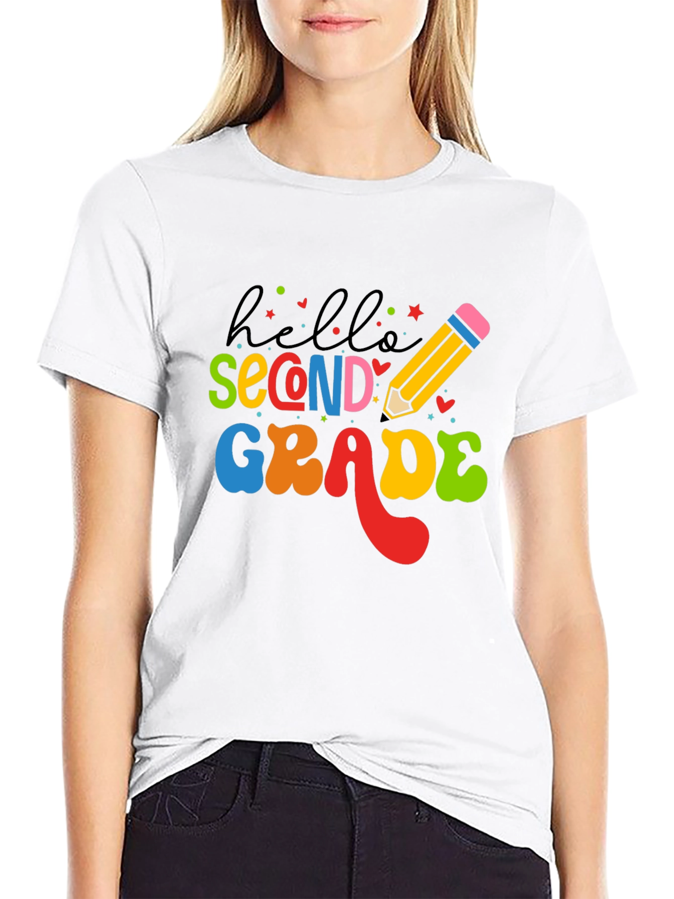 Hello Second Grade T-Shirt Back to School Teacher