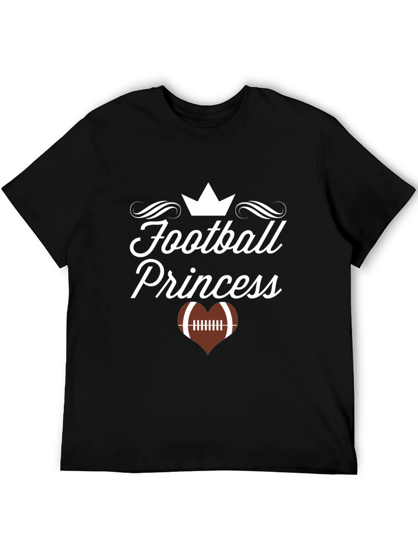 Football Princess Black Graphic T-Shirt