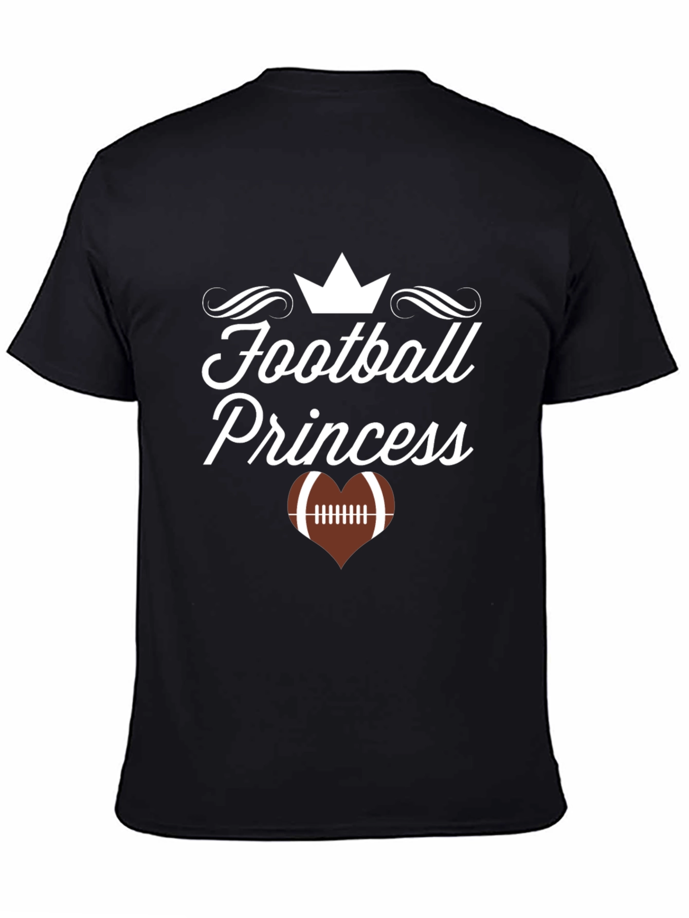 Football Princess Black Graphic T-Shirt