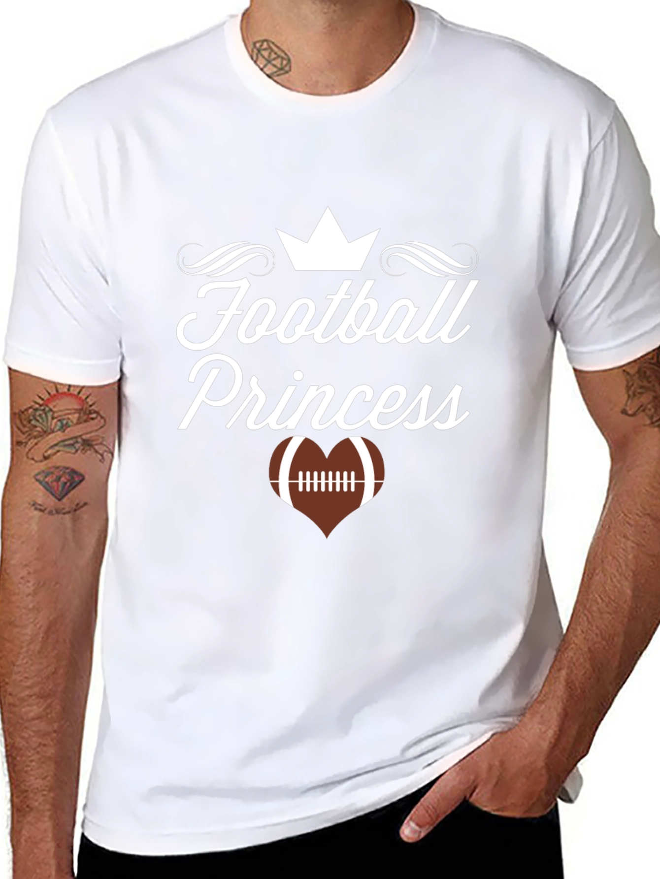 Football Princess Black Graphic T-Shirt