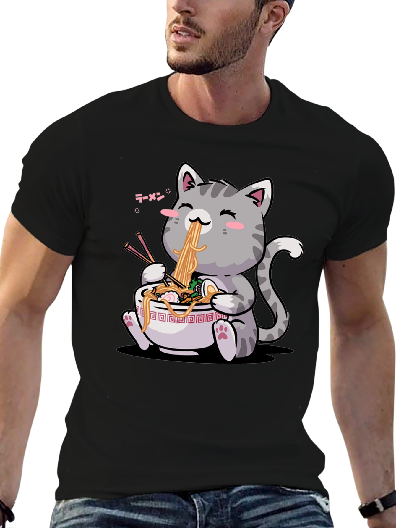 Ramen Cat T-Shirt - Cute Graphic Tee