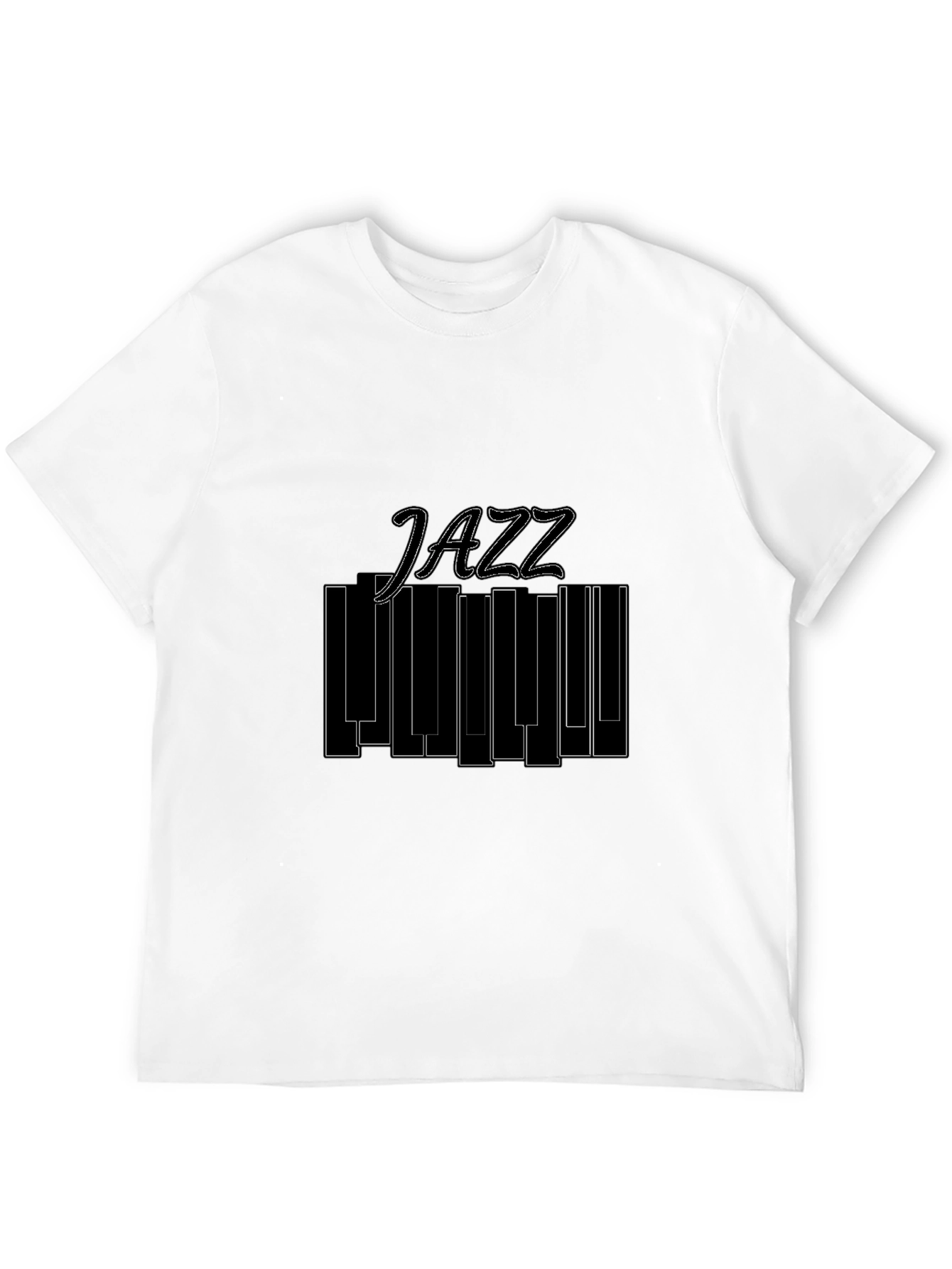 Jazz Music Piano Keys Graphic Black T-Shirt