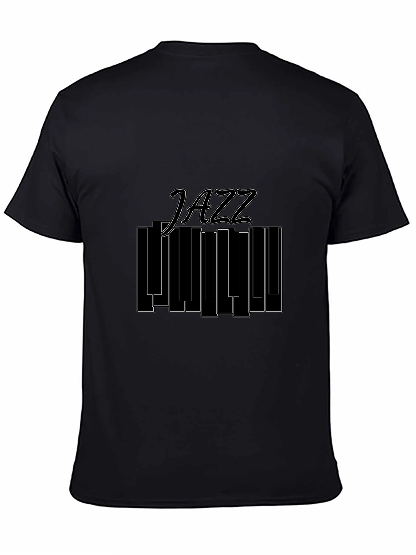 Jazz Music Piano Keys Graphic Black T-Shirt