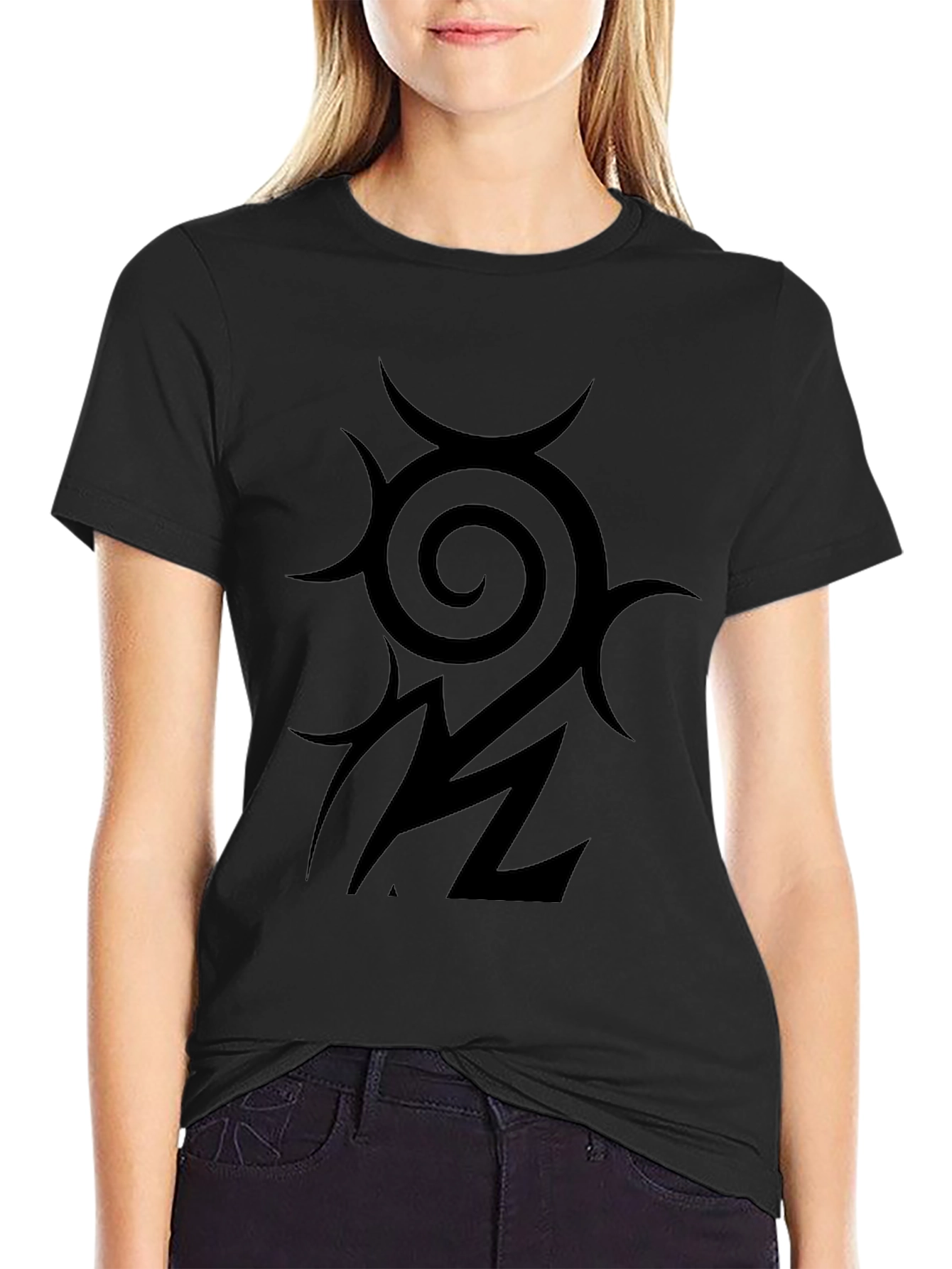 Tribal Symbol Graphic Black T-Shirt