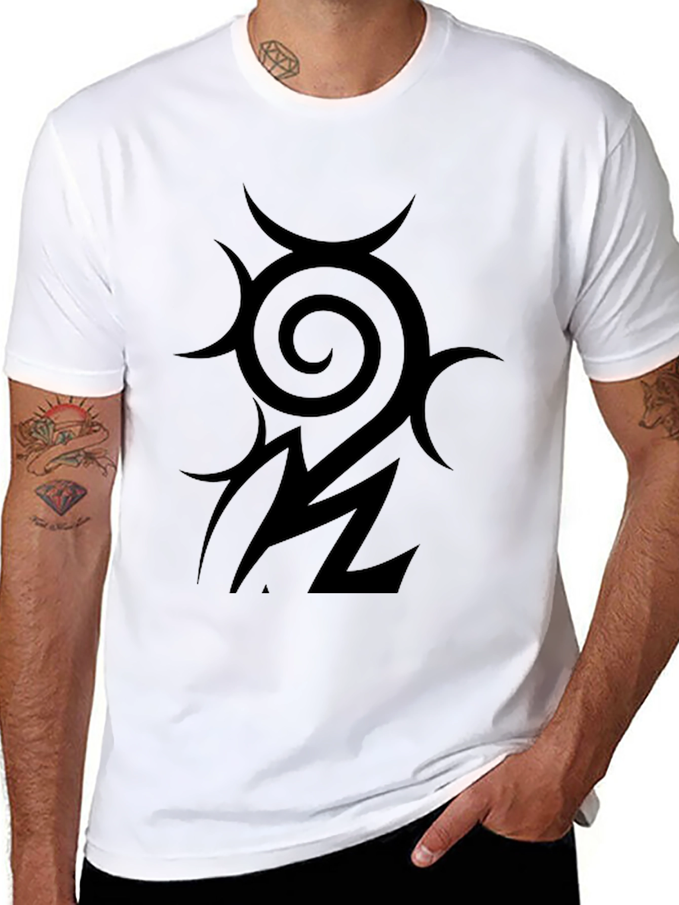 Tribal Symbol Graphic Black T-Shirt
