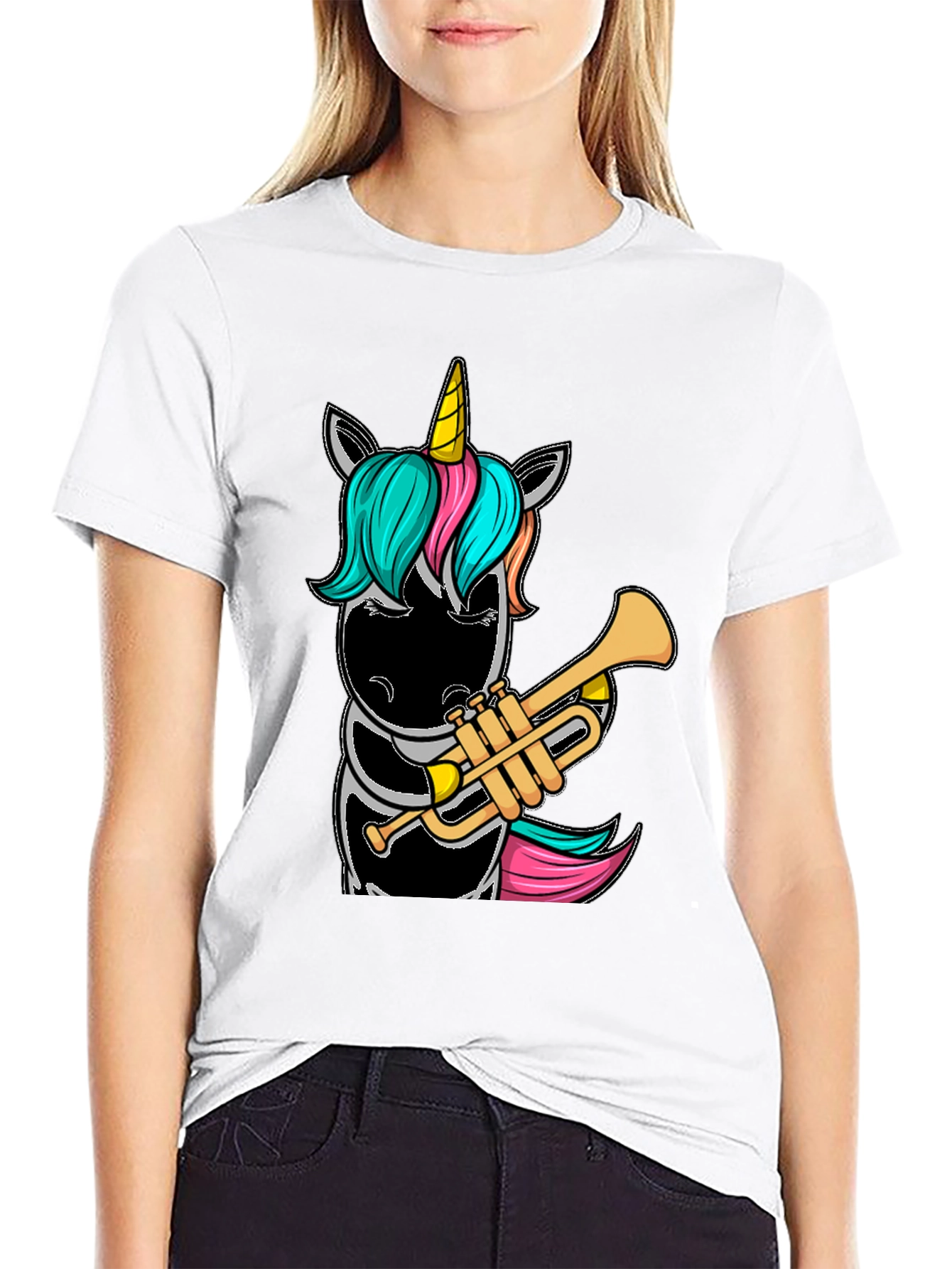 Unicorn Trumpet Player Graphic Tee