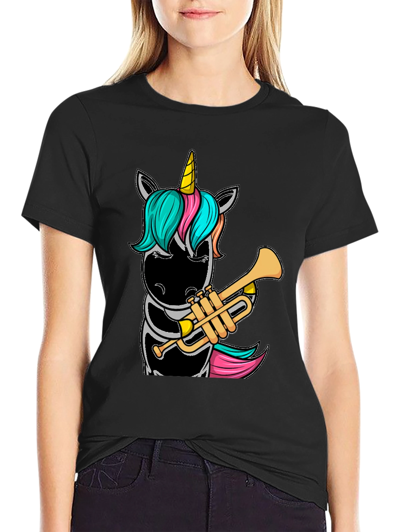 Unicorn Trumpet Player Graphic Tee