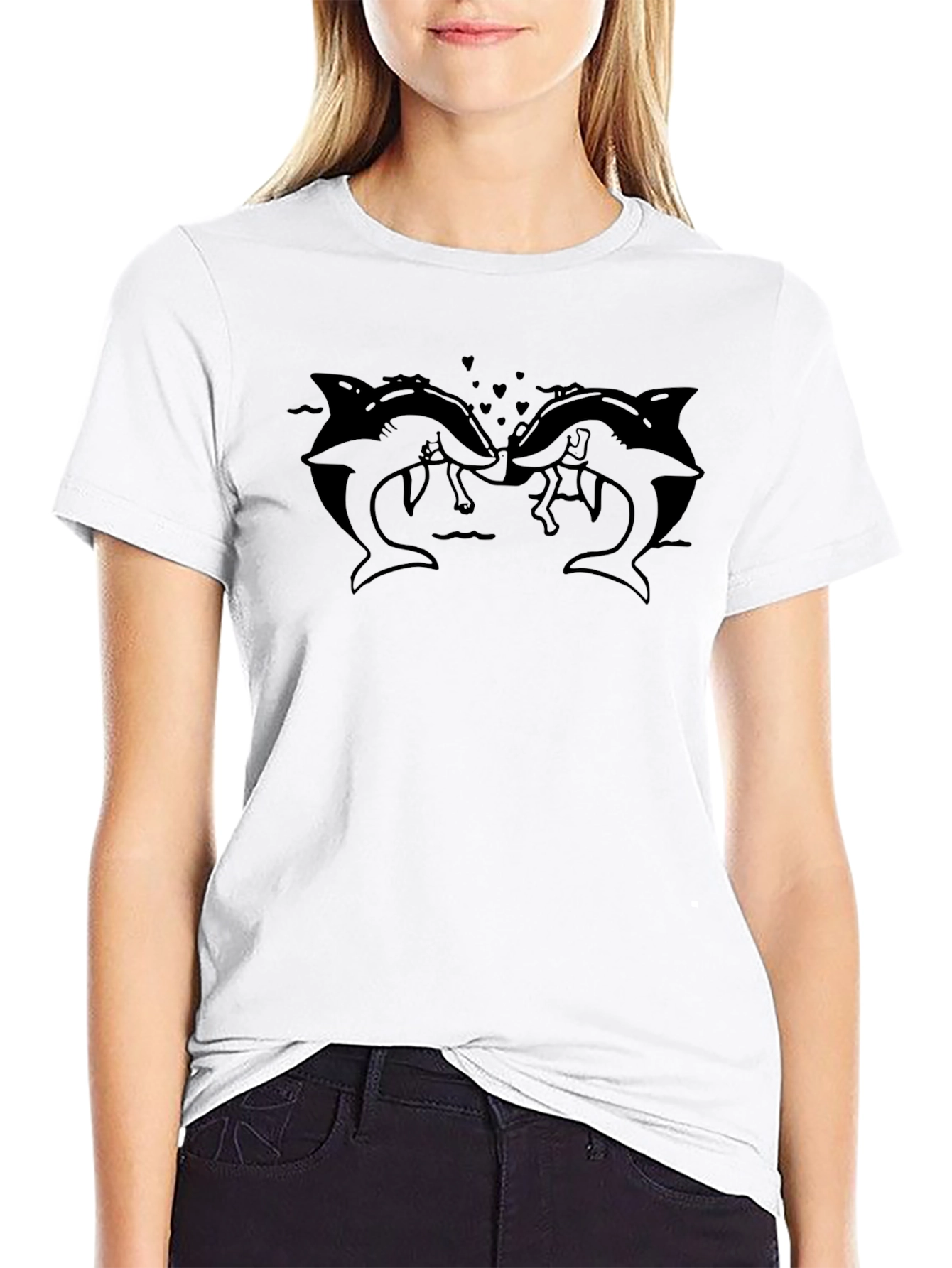 Shark Love T-Shirt - Mens Graphic Tee - Black