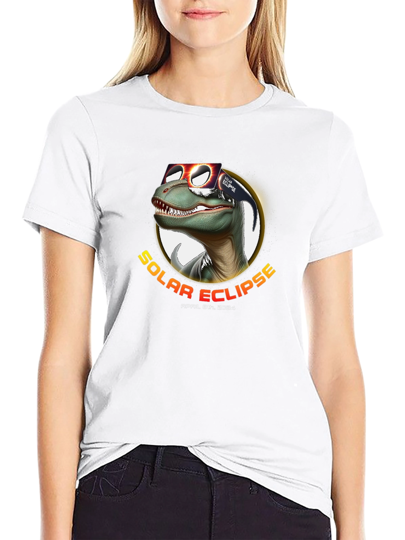 Solar Eclipse April 8th 2024 Dinosaur T-Shirt