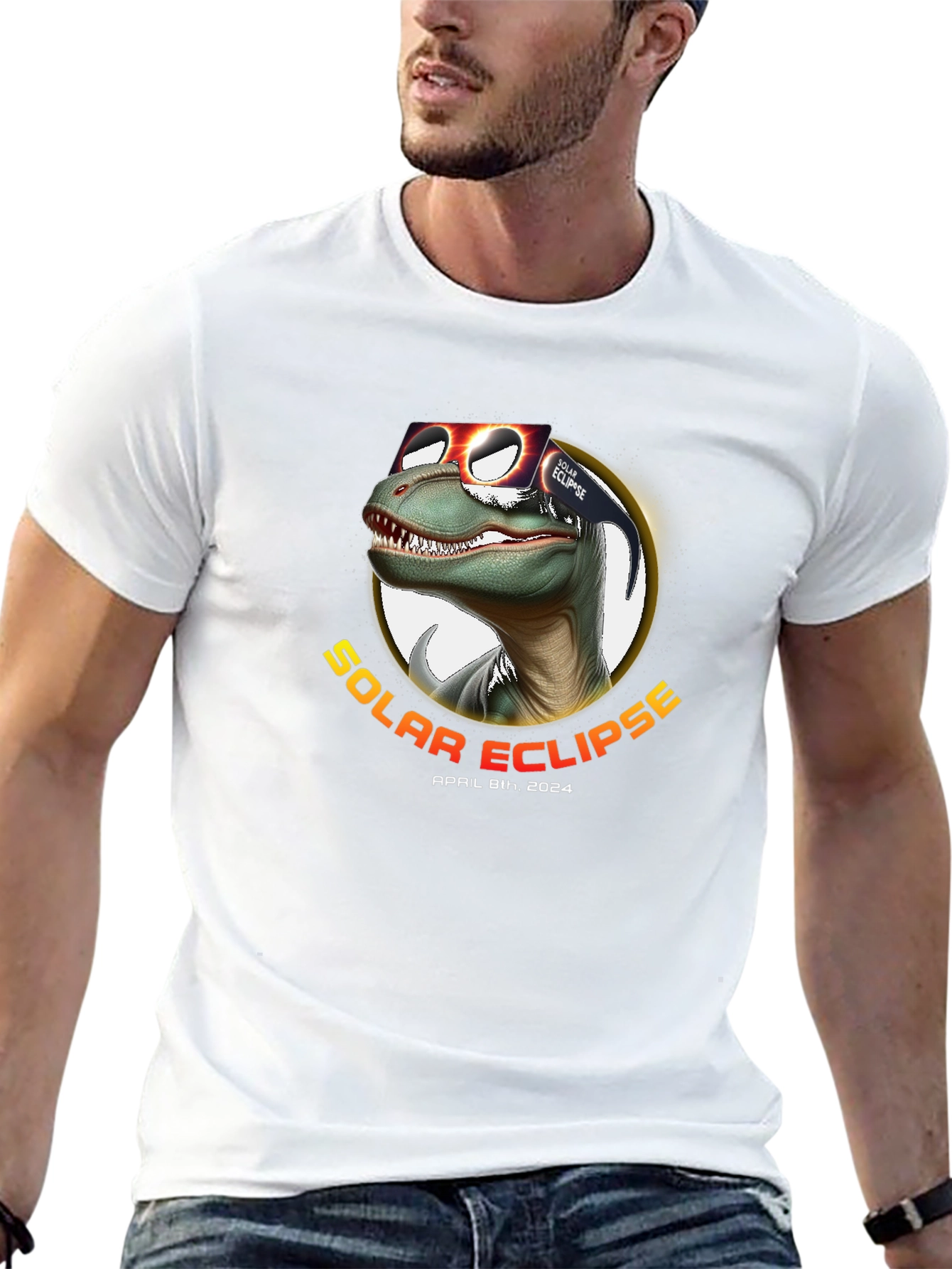 Solar Eclipse April 8th 2024 Dinosaur T-Shirt