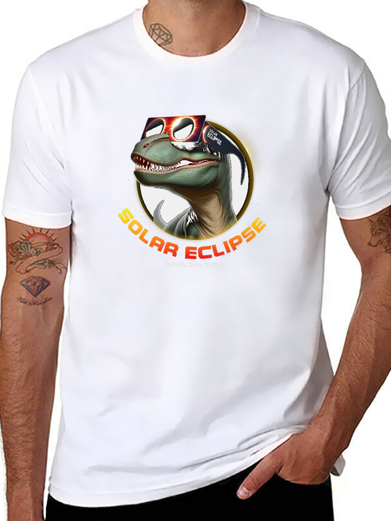 Solar Eclipse April 8th 2024 Dinosaur T-Shirt