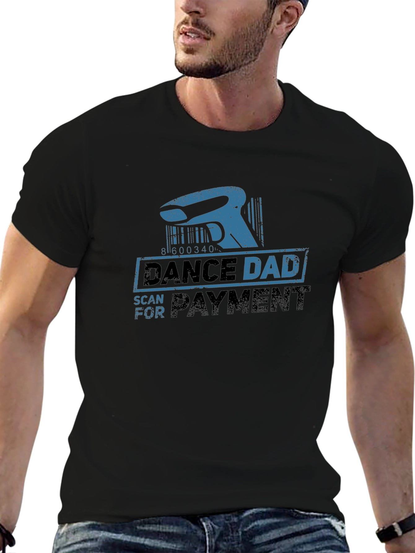 Dance Dad Scan For Payment Black T-Shirt