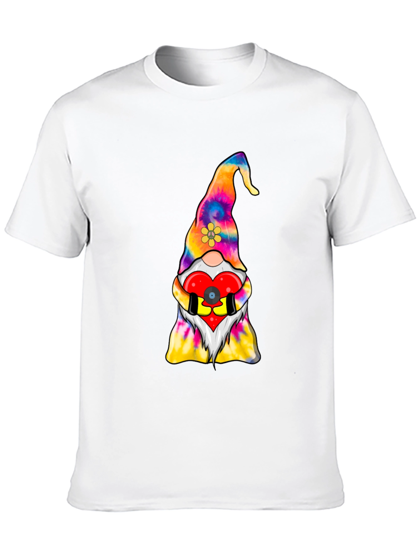 Tie-Dye Gnome with Heart Graphic Tee