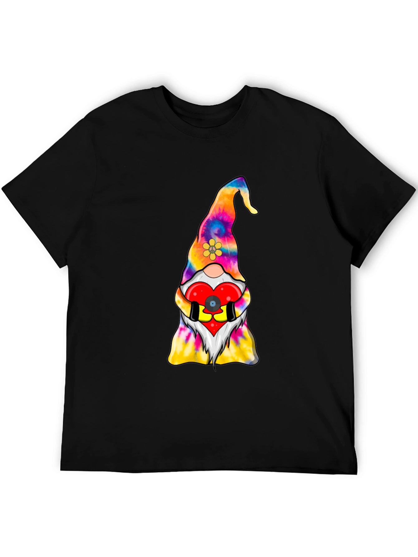 Tie-Dye Gnome with Heart Graphic Tee