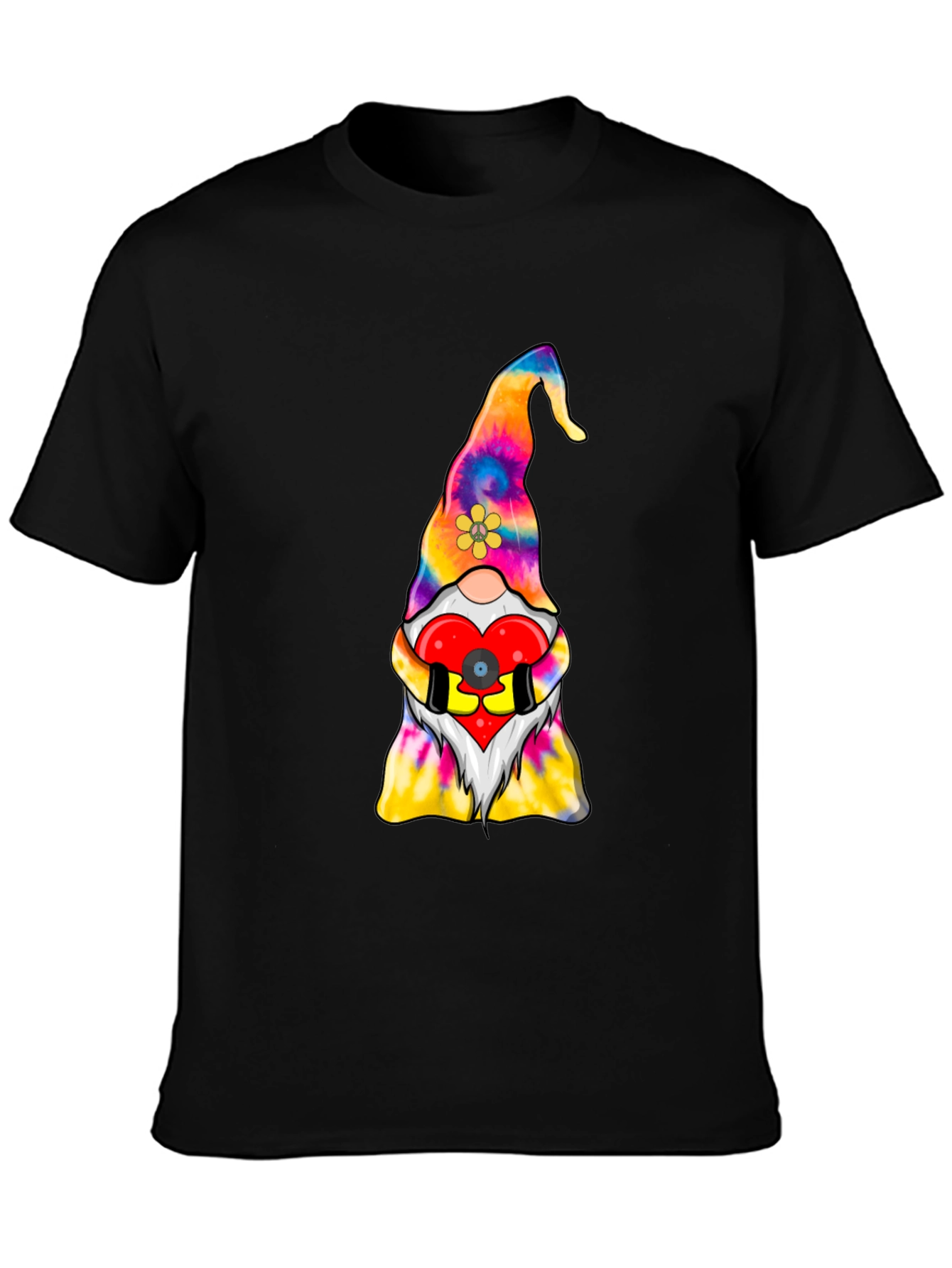 Tie-Dye Gnome with Heart Graphic Tee