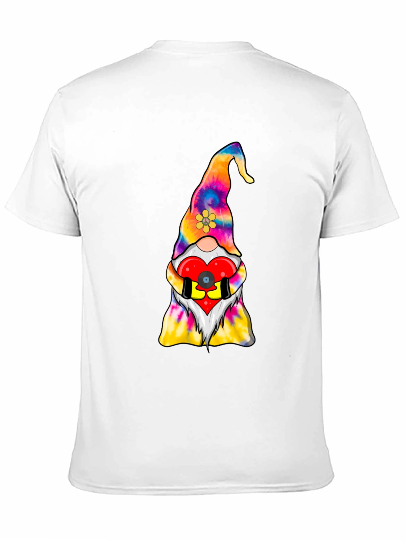 Tie-Dye Gnome with Heart Graphic Tee