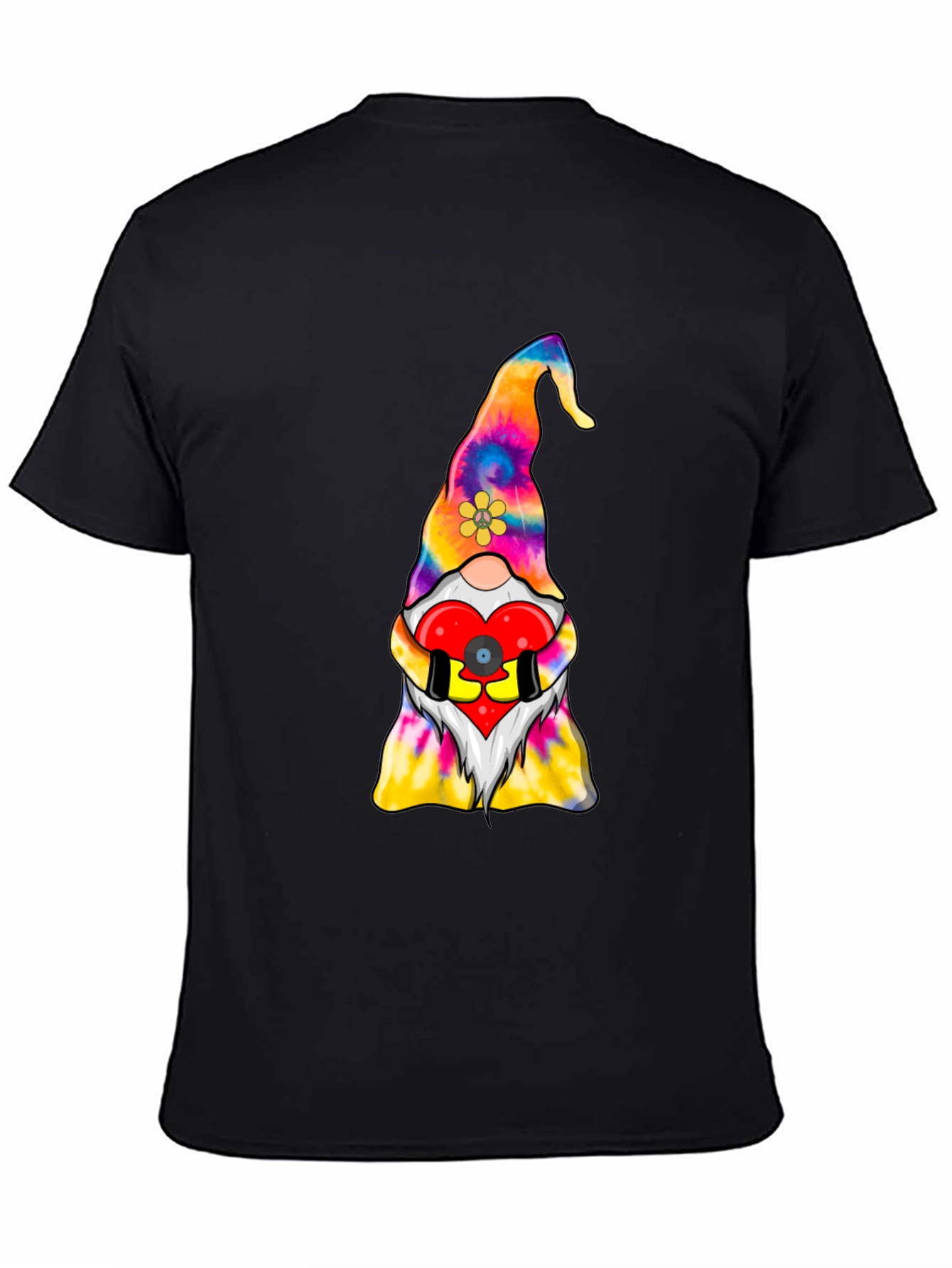 Tie-Dye Gnome with Heart Graphic Tee