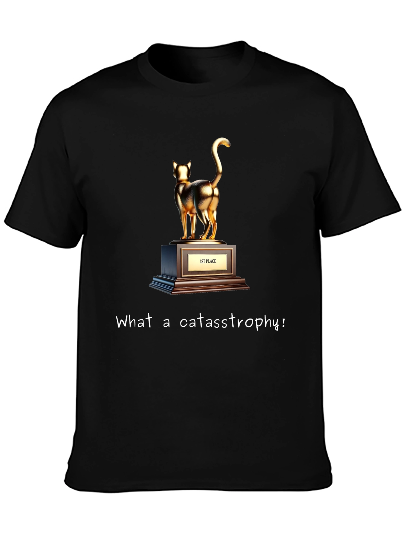 Cat Trophy T-Shirt - What a Cat-astrophe!