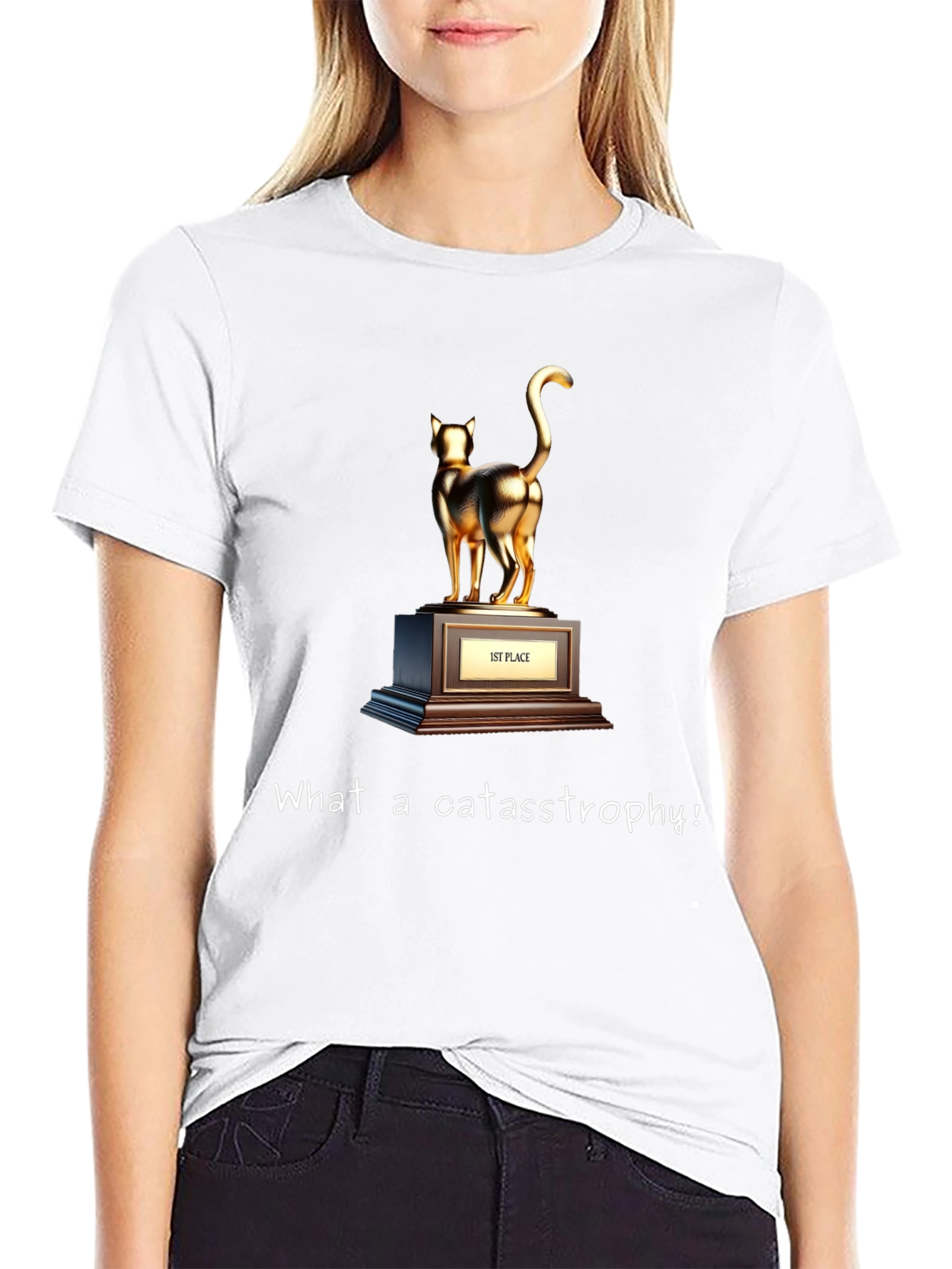 Cat Trophy T-Shirt - What a Cat-astrophe!
