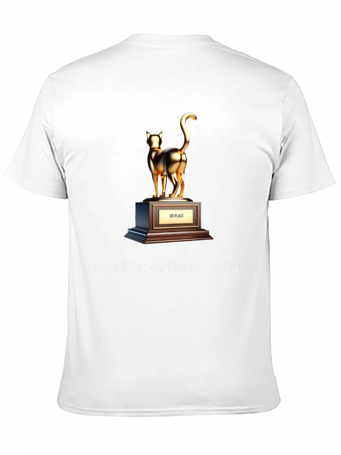 Cat Trophy T-Shirt - What a Cat-astrophe!
