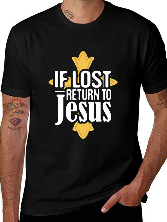 If Lost Return to Jesus Black Graphic Tee