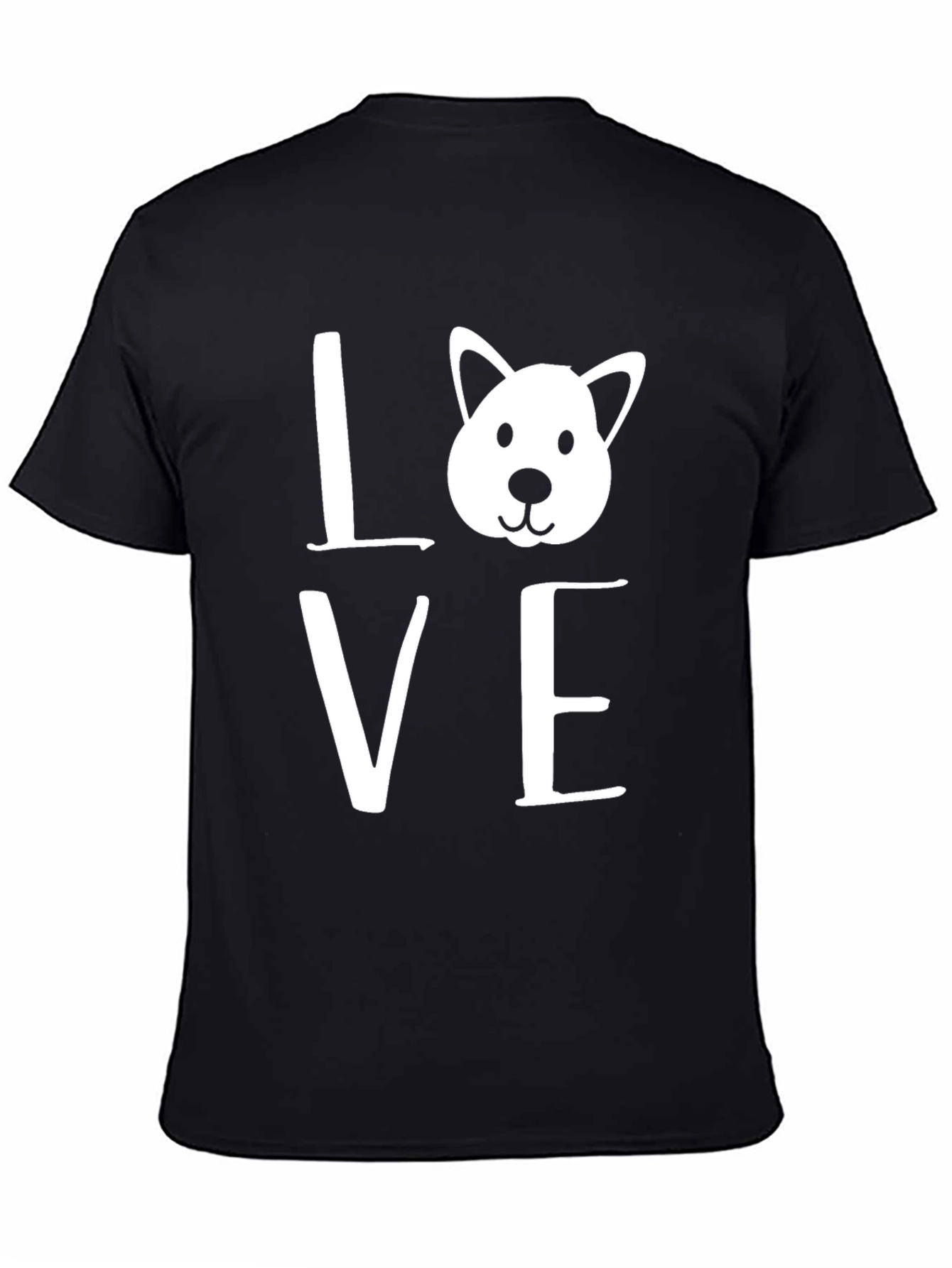 Love Dog Graphic Tee - Black Cotton T-Shirt