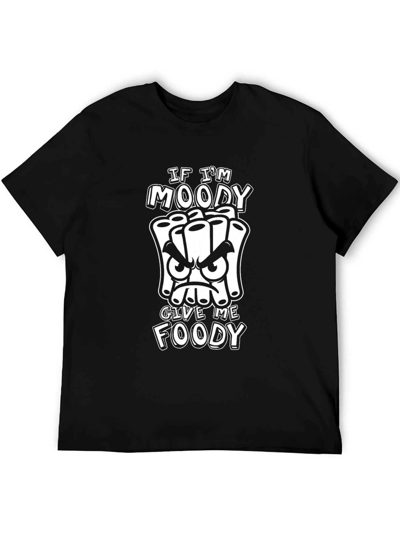 Moody Foody Graphic Tee - Black Cotton T-Shirt