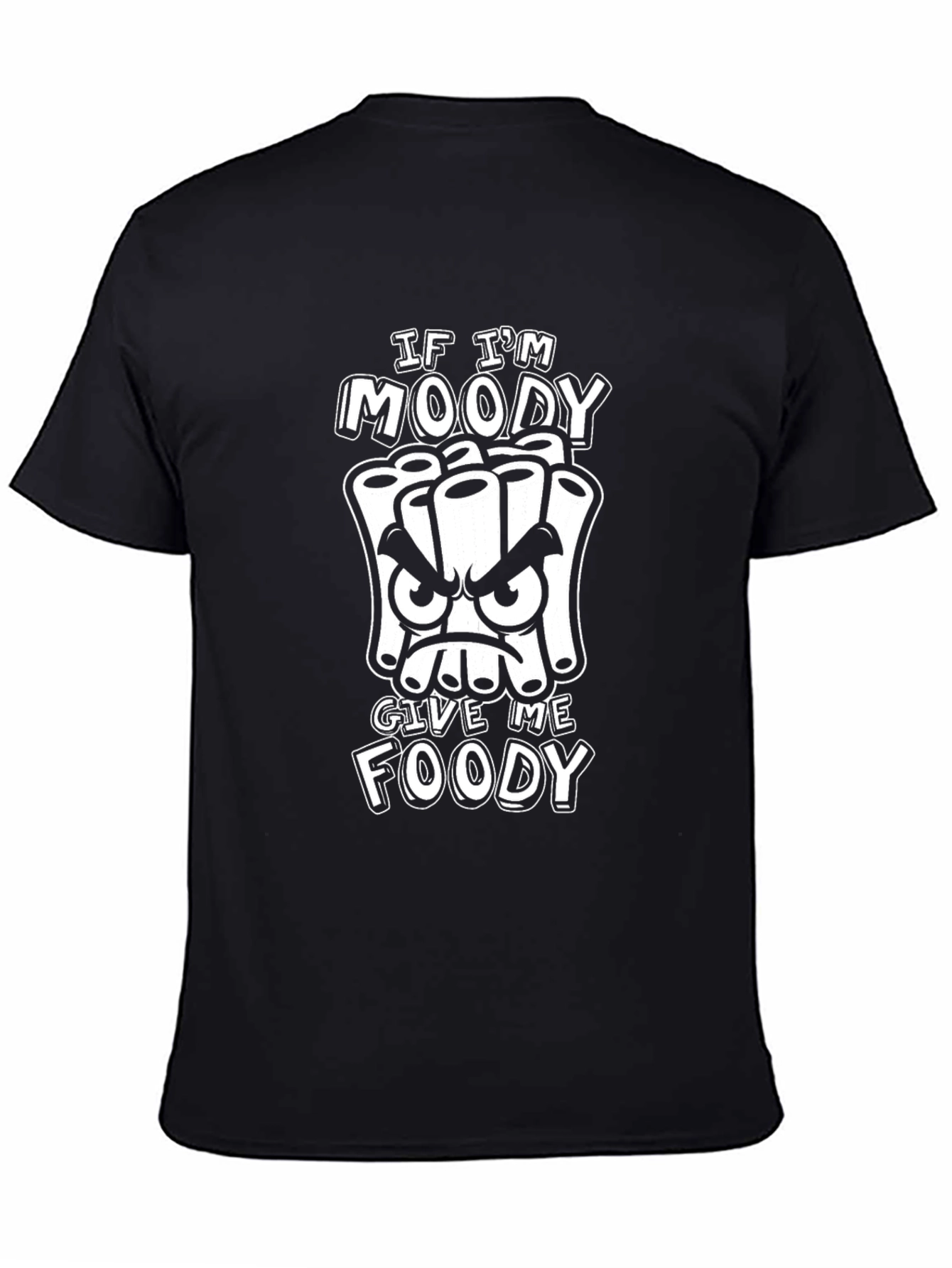 Moody Foody Graphic Tee - Black Cotton T-Shirt