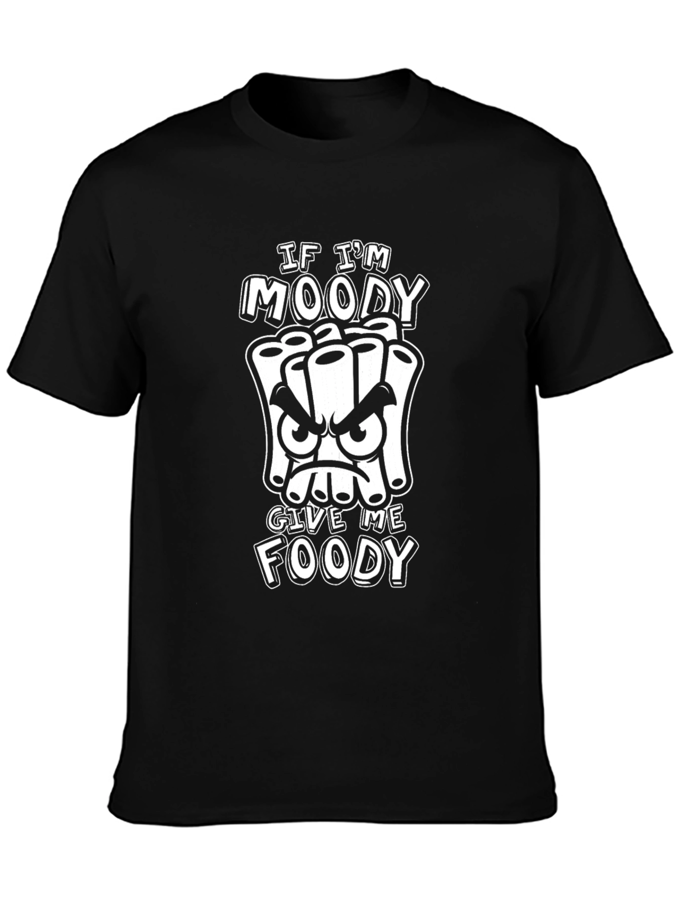 Moody Foody Graphic Tee - Black Cotton T-Shirt