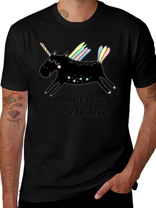 I Dont Care Im A Unicorn Black T-Shirt