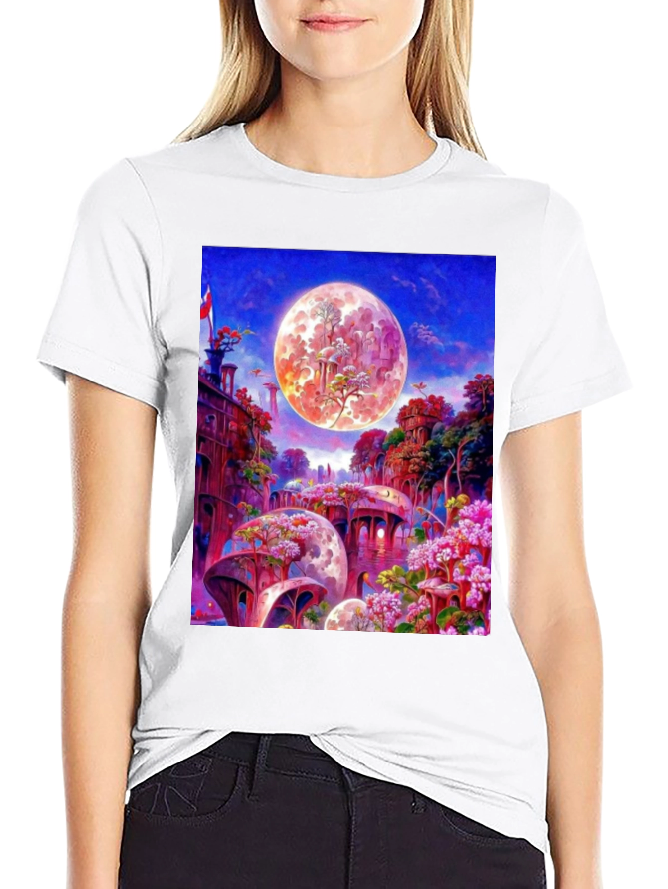 Artistic Moonscape Graphic T-Shirt - Unique Design
