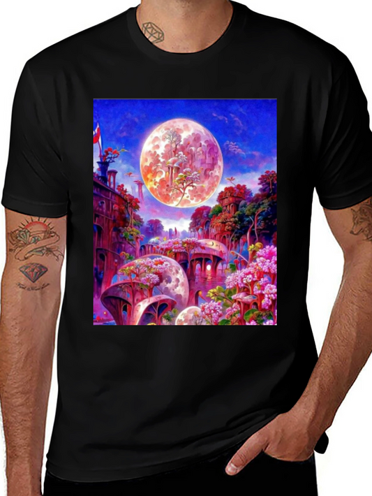 Artistic Moonscape Graphic T-Shirt - Unique Design