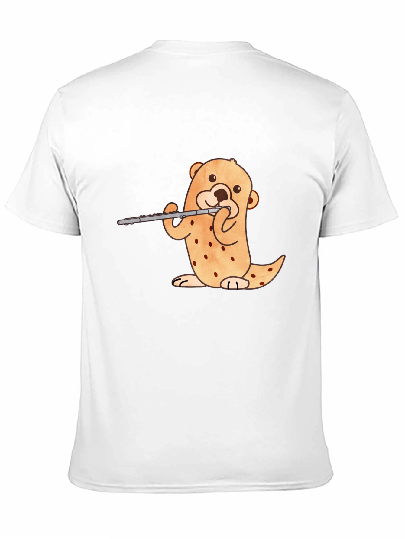 Otter Flute Player Black T-Shirt