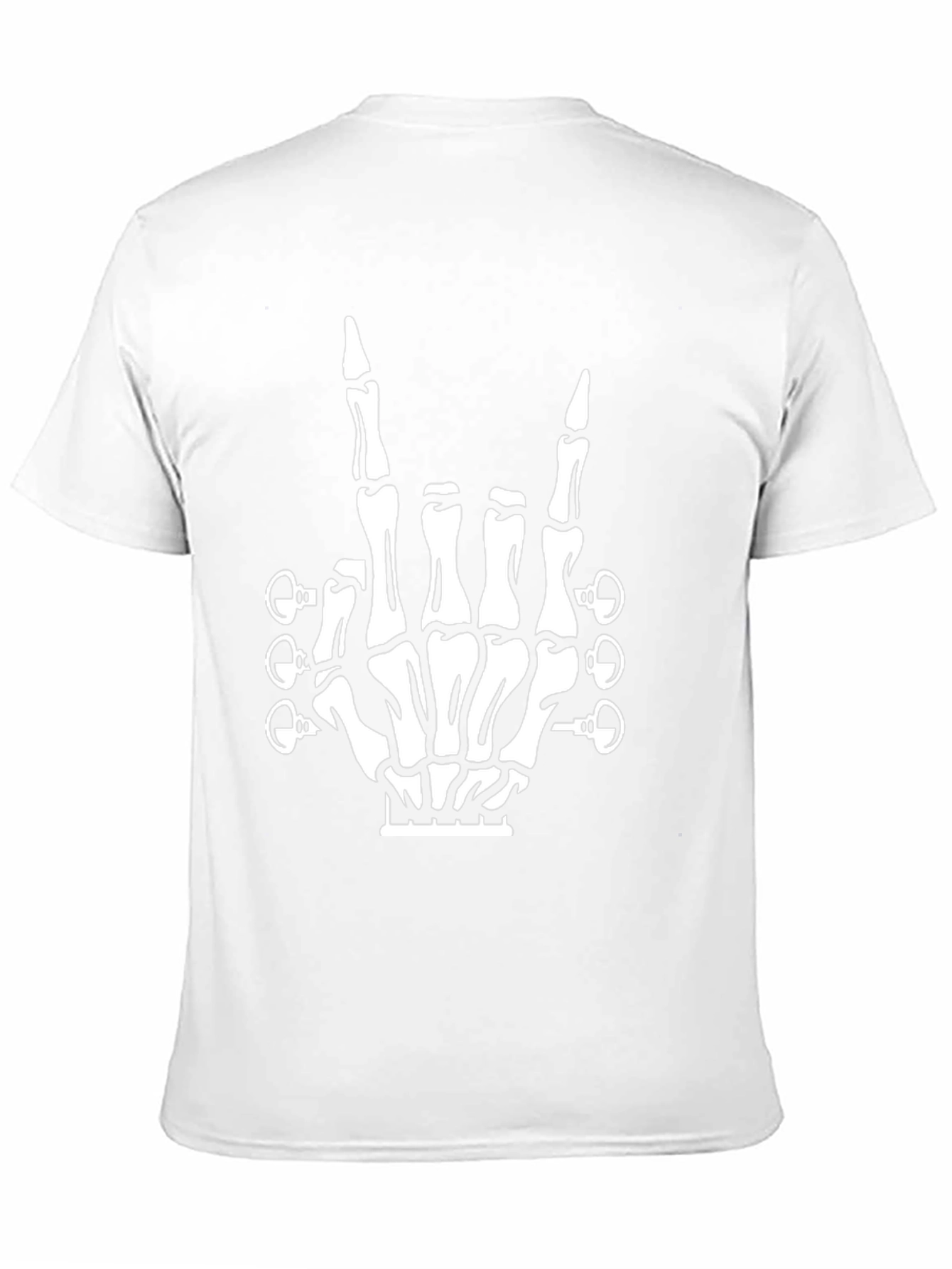 Rock On Guitar Skeleton Hand Black T-Shirt