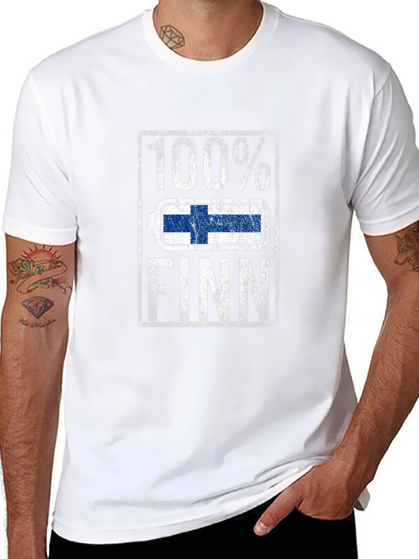 100% Finn T-Shirt - Finnish Pride Battery Design